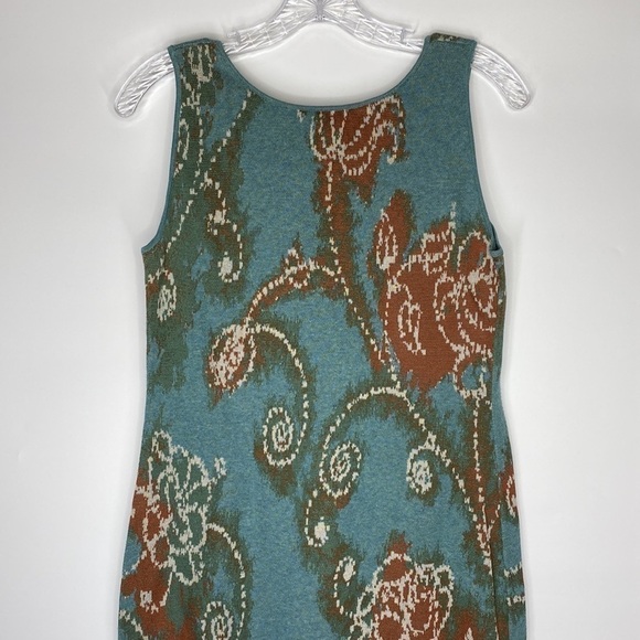 Peruvian Connection Blue Floral Pima Cotton Maxi Sleeveless Dress Size Medium - Picture 4 of 9